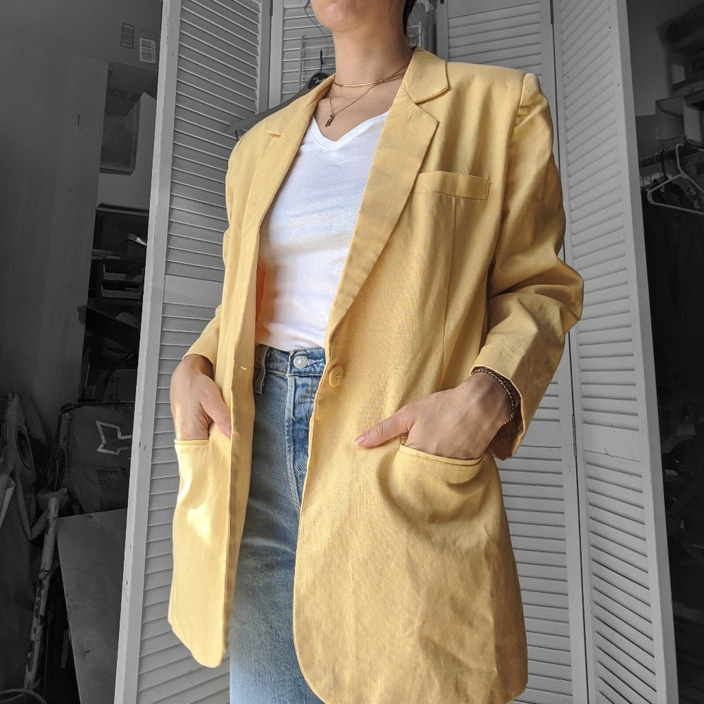 Trending Yellow blazer - Picture 3 of 10